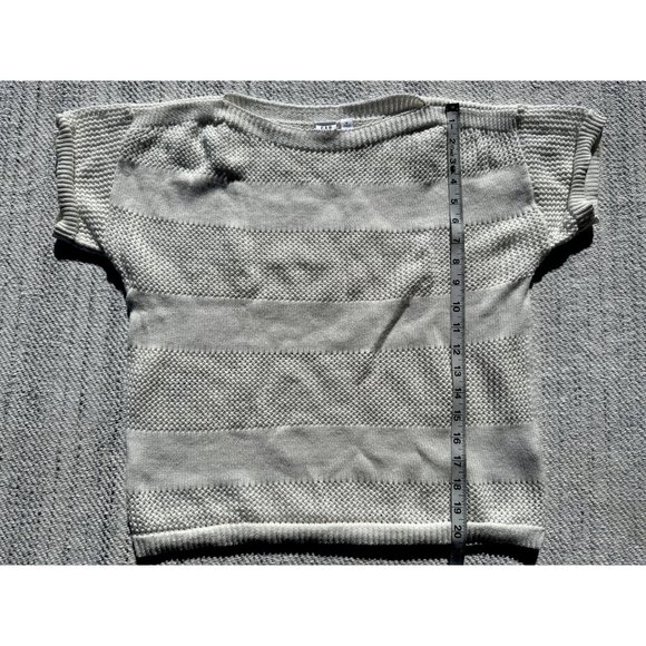 Gap Womens Small Shirt Waffle Knit Boat Neck Short Sleeve Casual Pullover - Picture 6 of 8